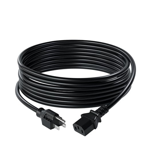 C2G 10FT Replacement AC Power Cord Shielded - Power Cable for Electronics, TV, Computer, Printer, Radio, Monitor, Samsung